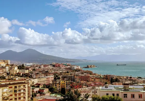 View of Naples with Mount Vesuvius in the background